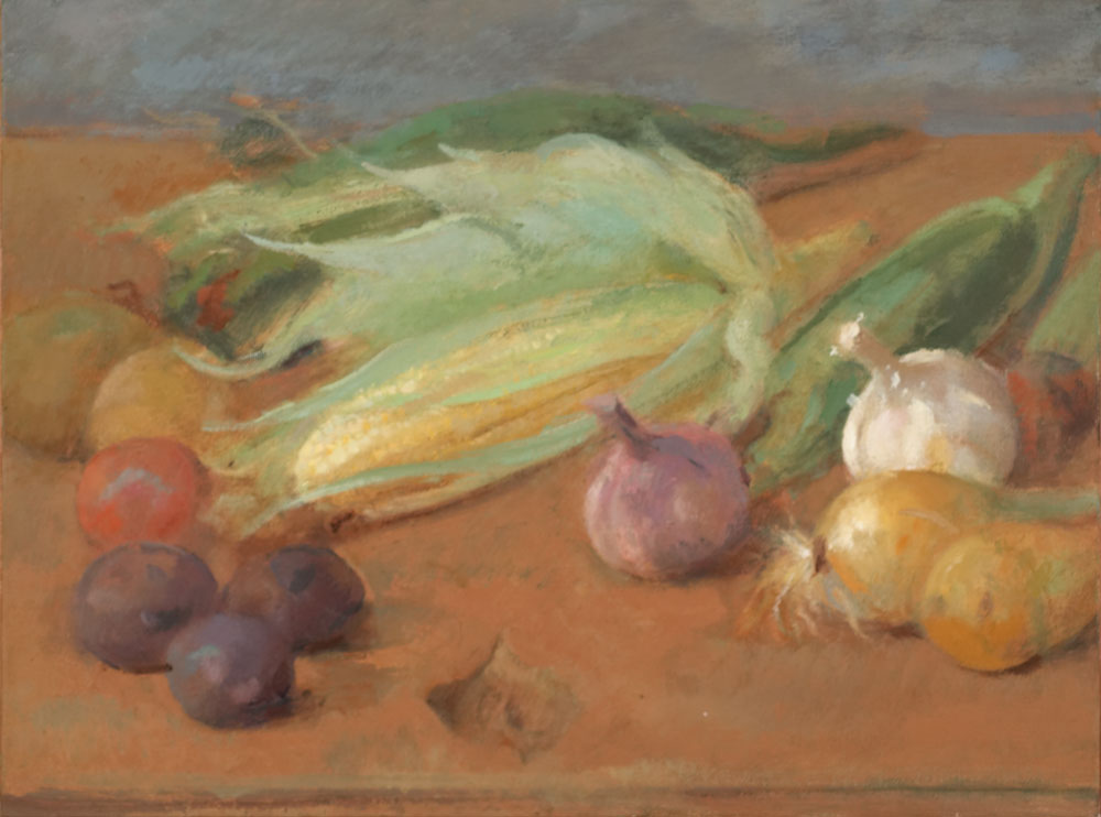 Garlic and Three Purple Potatoes