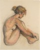 Untitled (Seated Nude Holding Toes, Facing Right)